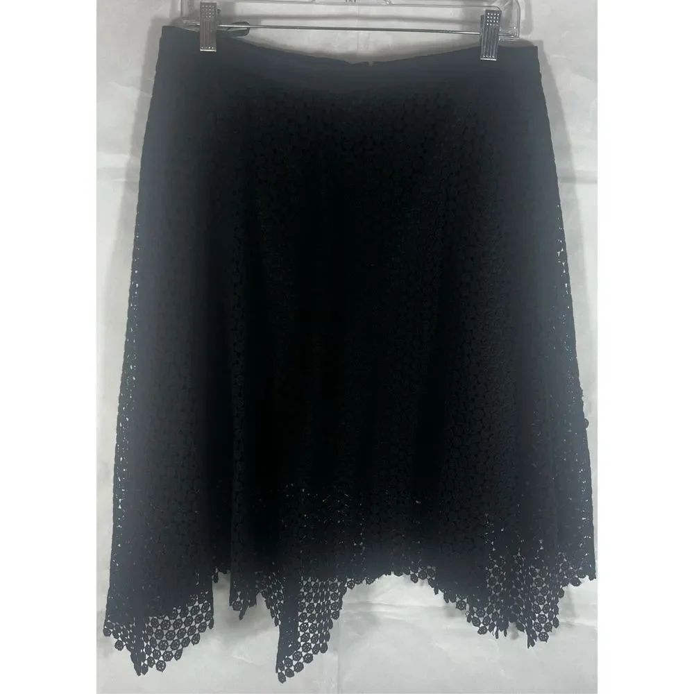 Elie Tahari eyelet medallion lace A Line skirt